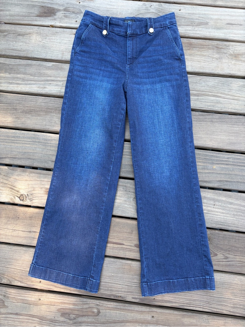 Talbots Dark Blue Wide-Leg Jeans Size 8